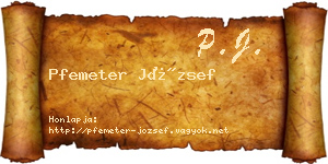 Pfemeter József névjegykártya