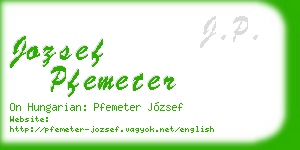 jozsef pfemeter business card