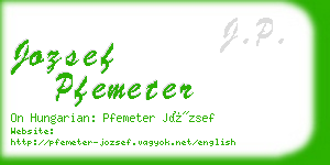 jozsef pfemeter business card